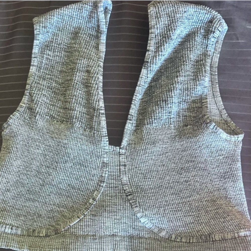 Free People Movement Gray Ribbed Bra Top